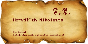Horváth Nikoletta névjegykártya